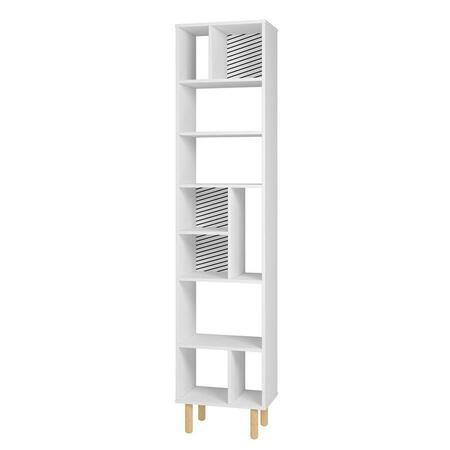 DESIGNED TO FURNISH 77.95 in. Essex Bookcase with 10 Shelves, White & Zebra DE3589013